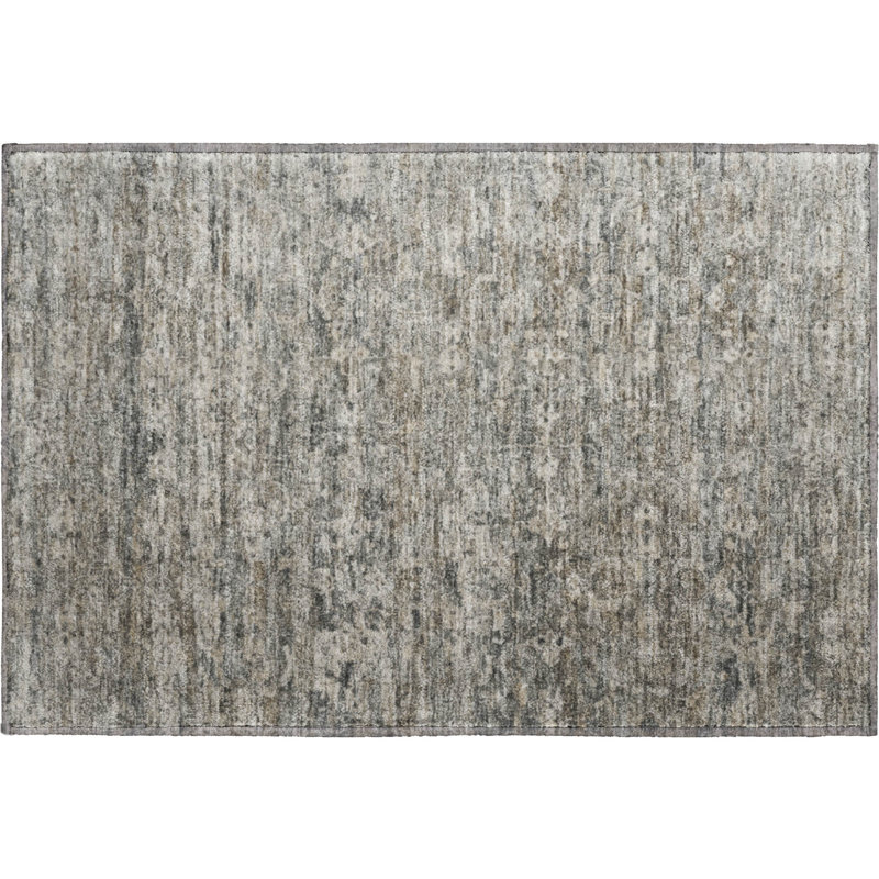 Premium Machine Washable Mayfield AMF2324 Ikat Rug, 1'8" x 2'6", Pewter