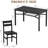  5-Piece Dining Table Set For 4 With Storage Rack, Farmhouse Wood Kitchen Table & Chairs Set With Metal Frame, Dining Room Table With 4 Curved Chairs For Breakfast Nook, Apartment-1034304582