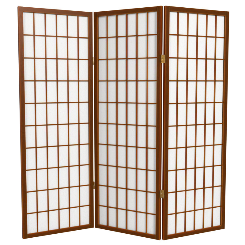 Écran court Shoji 50,75 "Alex, Noyer, 3 panneaux