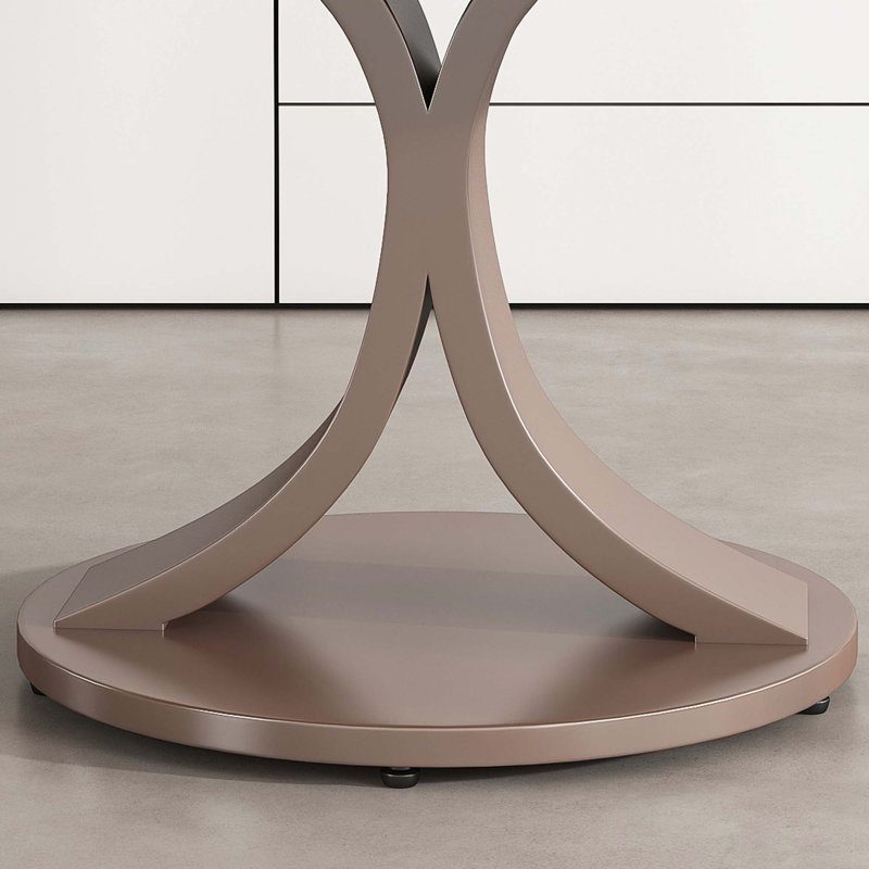 Table de salle à manger ronde avec plateau tournant rotatif à 360 °, H 29,8 po x L 53,15 po x l 53,15 po, Blanc
