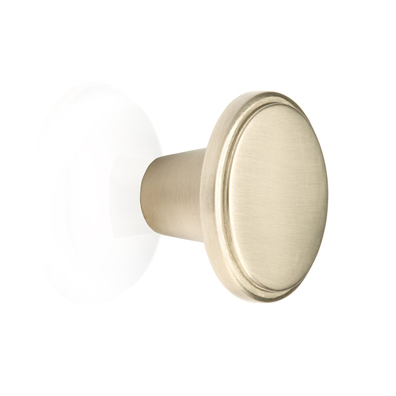 Poignée ronde Conwy, Nickel brossé, H 1,18 po x l 1,17 po x P 1,17 po