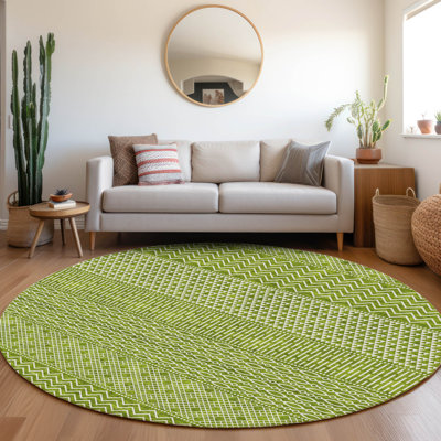 Premium Machine Washable Prisco Lime Rug