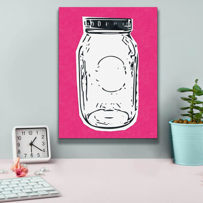 «Pop Art Mason Jar Hot Pink» par Linda Woods, art mural sur toile