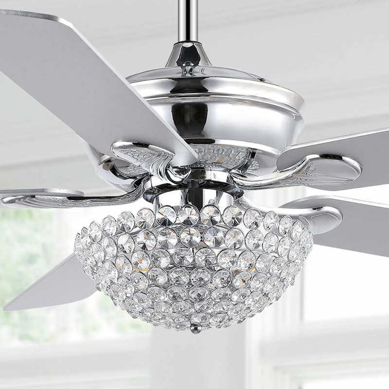 Ventilateur de plafond standard avec télécommande Fransje, Argent / Érable blanc
