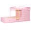 Lit superposé double avec 2 grands tiroirs et 5 petits tiroirs, fabrication en bois massif et bois aggloméré, design de rangement moderne avec petite armoire - rose Sakura