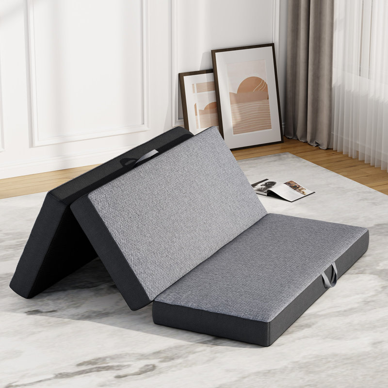 Tri-fold 6'' Memory Foam Mattress, Foldable Futon Floor Mattress Pad in a Box Extra Support, Portable Folding Murphy Bed Mattress With Washable Removable Cover