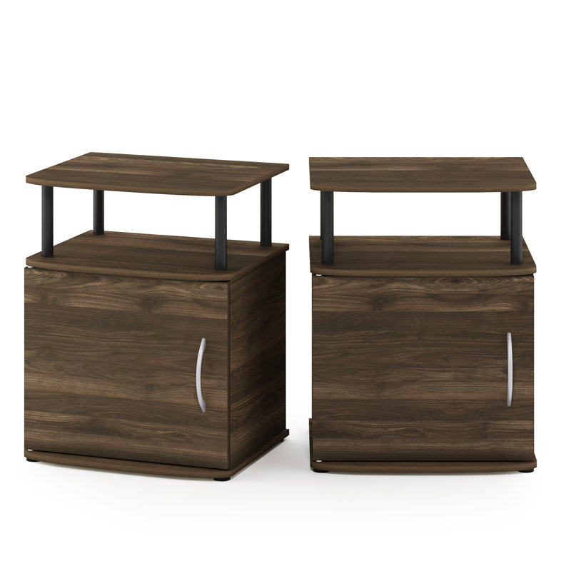 Ouest Side Table Set, Columbia Walnut/Black