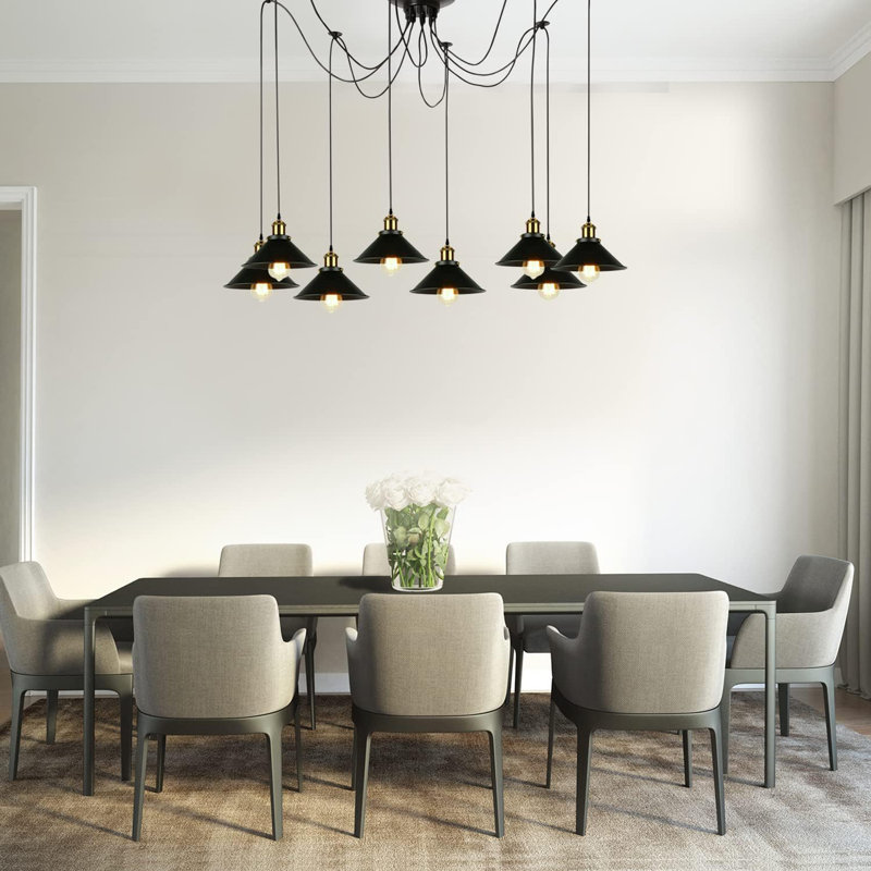 8 - Light Cluster Pendant, Yes, Black