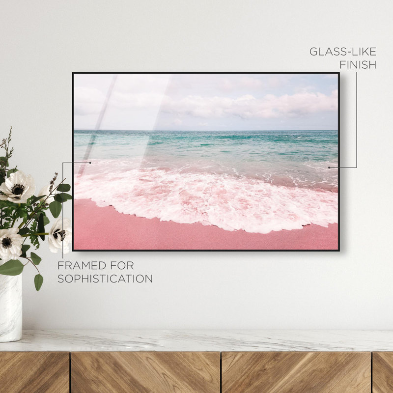 Oliver Gal Komodo II Coastal - Framed Acrylic Glass Wall Art, 16" H x 24" W, Black