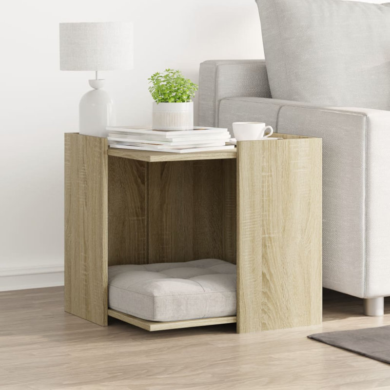 Engineered Wood Litter Box Enclosure, Sonoma Oak, 51cm H x 53cm W x 53cm D