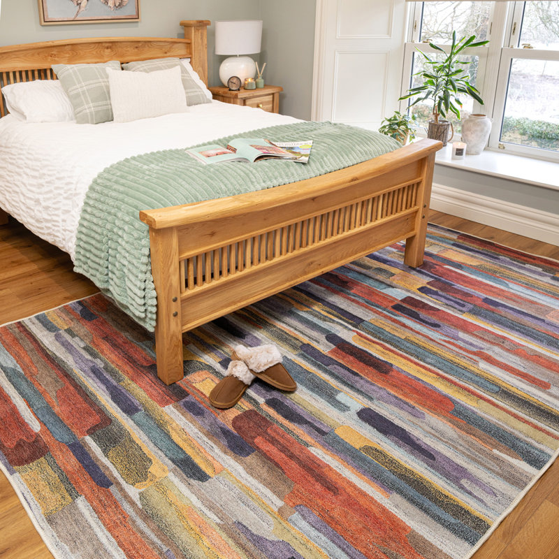Vintage Look Cotton Flatweave Area Rug, 160cm x 230cm