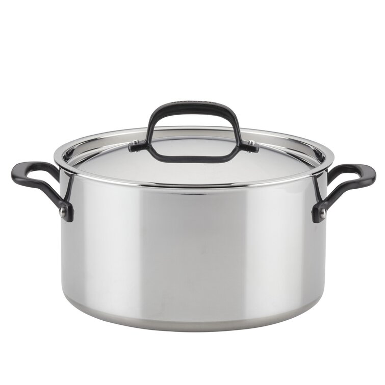 Stainless Steel Stockpot with Lid, 5-Quart Stock Pot Stew Pot