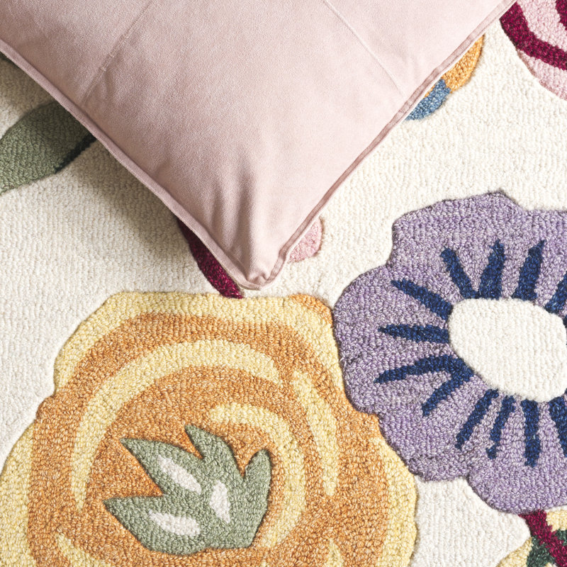 Jardin 764 Hand Tufted 80% Wool; 20% Cotton Floral Rug, Rectangle 5' x 8'
