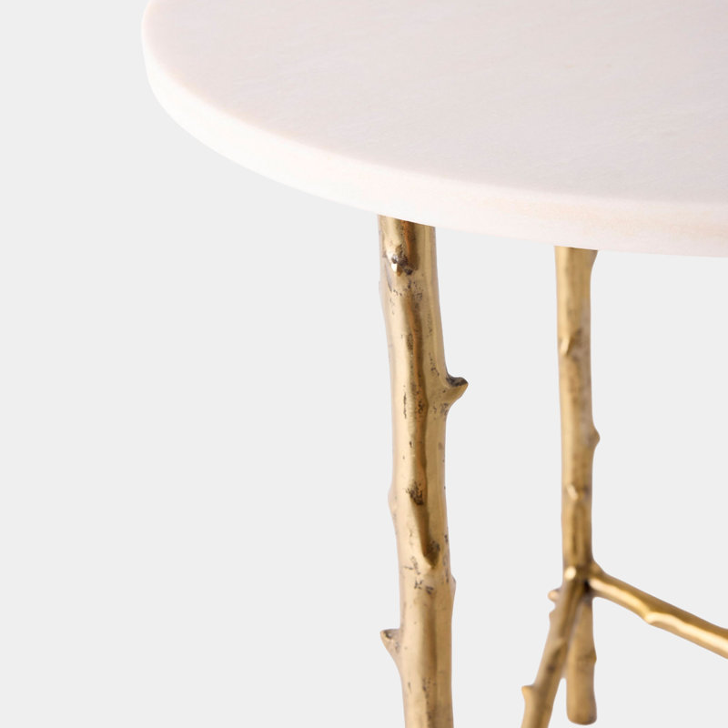Bamboo Marble End Table