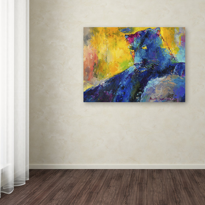 « black panther », impression sur toile, H 14 po x l 19 po x P 2 po, Pas de tapis, Toile tendue