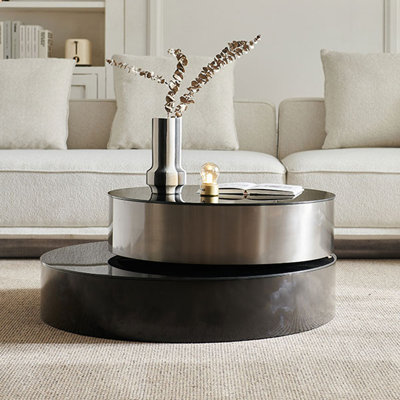 Modern light luxury black minimalist coffee table