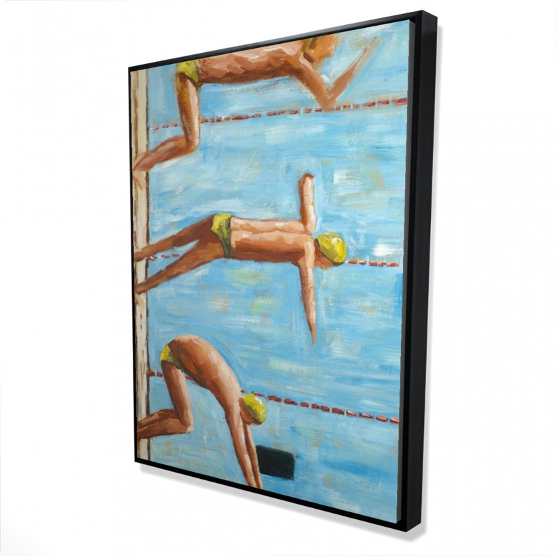 Swimmers - 36"x48" Framed canvas
