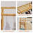 5-Tier Coat Rack, Open Closet Wardrobe with Hanging Rod and Drawer, Bamboo Clothing Organizer Stand