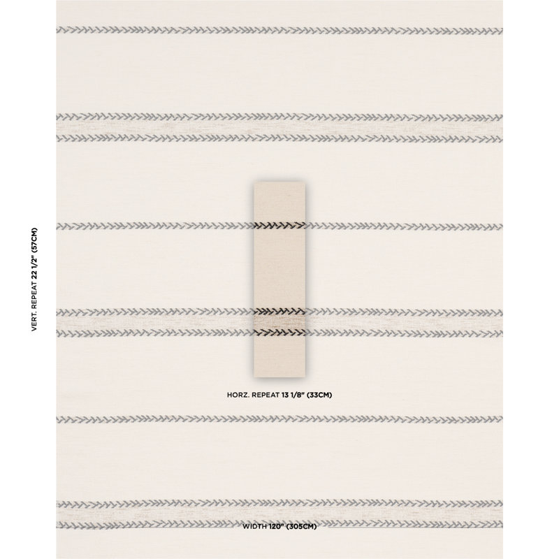 Plains Stripe Casement Fabric, Black