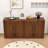 Rustic Wave Design Wood Sideboard Buffet Cabinet with Hidden Storage-1764072505