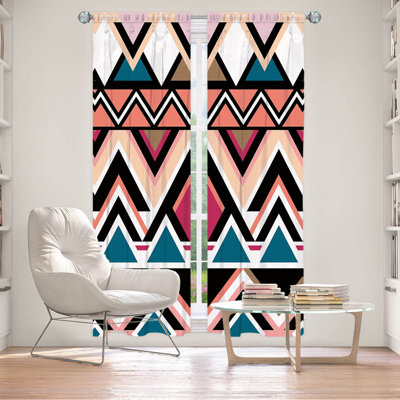 Paire de rideaux obscurcissant en polyester Evalynne