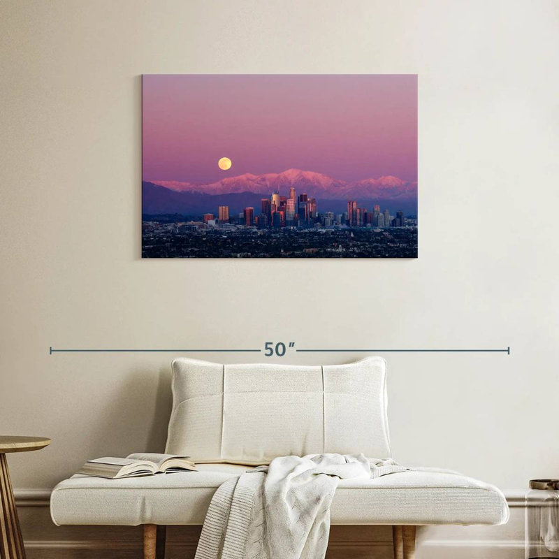 Pleine lune Nicci sur Los Angeles, H 24 po x l 36 po