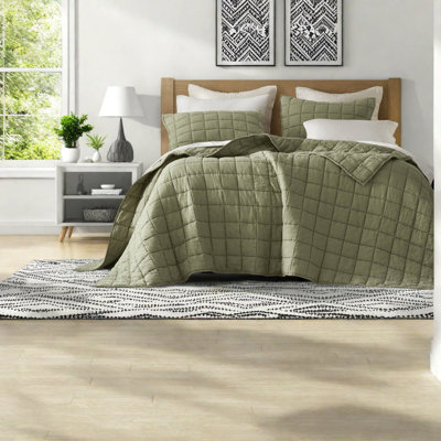 Ensembles de literie en lin respirant pour grand confort moderne vert olive