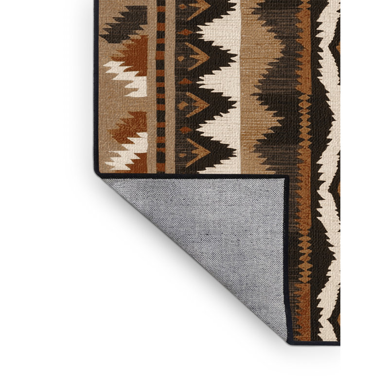 Tapis lavable à motif serpent à sonnettes Southwestern, Rond 6 pi