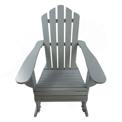 Reclining Wooden Outdoor Rocking Adirondack Chair, For Relaxation And Stylish Patio Decor