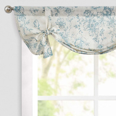 Floral Linen Tie Up Shade Valance