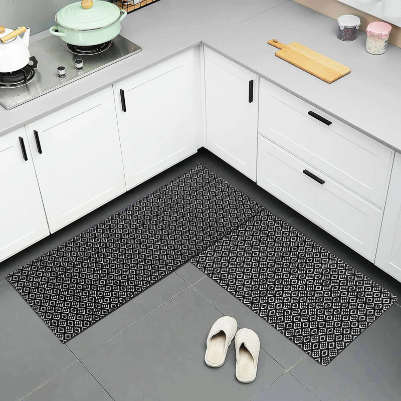 Ensemble de 2 tapis anti-fatigue Joletta, Noir