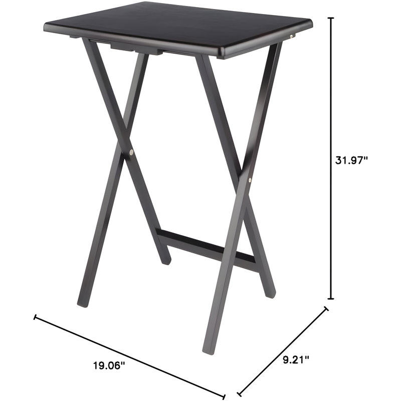 Wood Allen Folding Coffee Table With Rolling Cart - 19"W X 14.5"D X 25.9"H