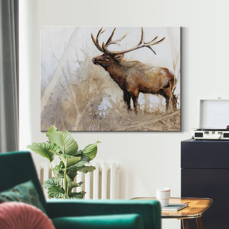 Orignal majestueux - reproduction sur toile tendue, H 12 po x l 8 po x P 1 po