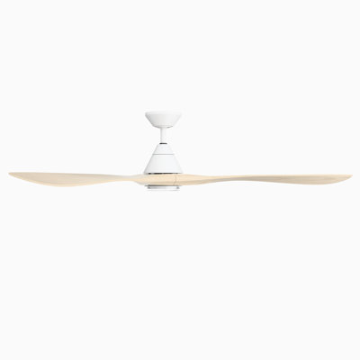Ventilateur de plafond intelligent à 3 pales en bois naturel Carve avec télécommande incluse