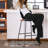 Modern 24'' & 30'' Bar Stool with Metal Legs, Non-Swivel Upholstered Counter Stool for Kitchen & Home Bar"-435278020-435278019