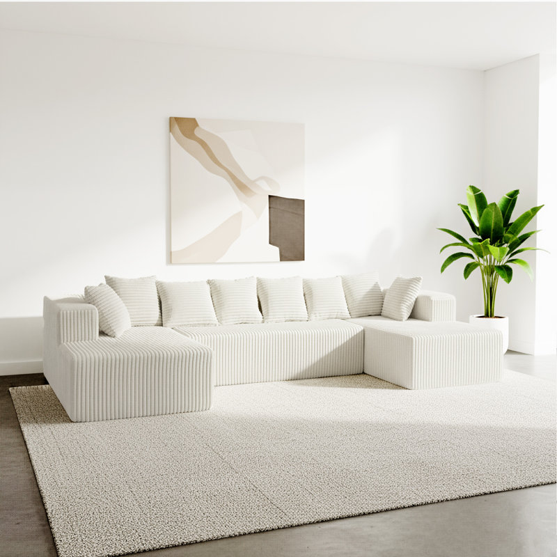 Boneless Contemporary Sofa with Luxurious Long-Pile Fabric and Ergonomic Design for Ultimate Comfort and Style