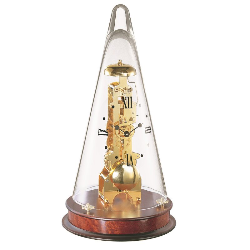 Leyton Mechanical Clock, Mahogany, 14" H x 8" W x 8" D