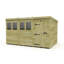 Total Sheds 12ft x 8ft Pent Garden Shed - Single Door - With Windows - Pressure Treated Timber - UK Manufactured