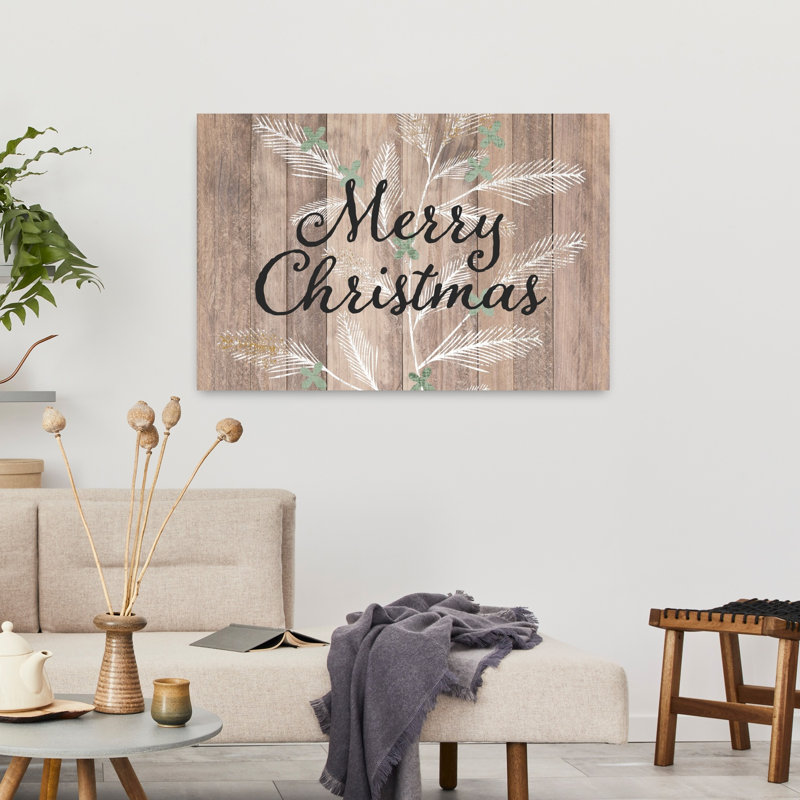 Merry Christmas, art abstrait contemporain de paysage d'arbre, H 36 po x l 24 po