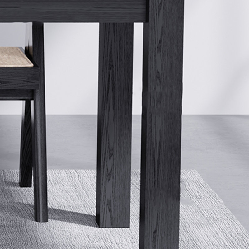 Black solid wood dining table rectangular home, 29.53"H x 70.87"L x 31.5"W