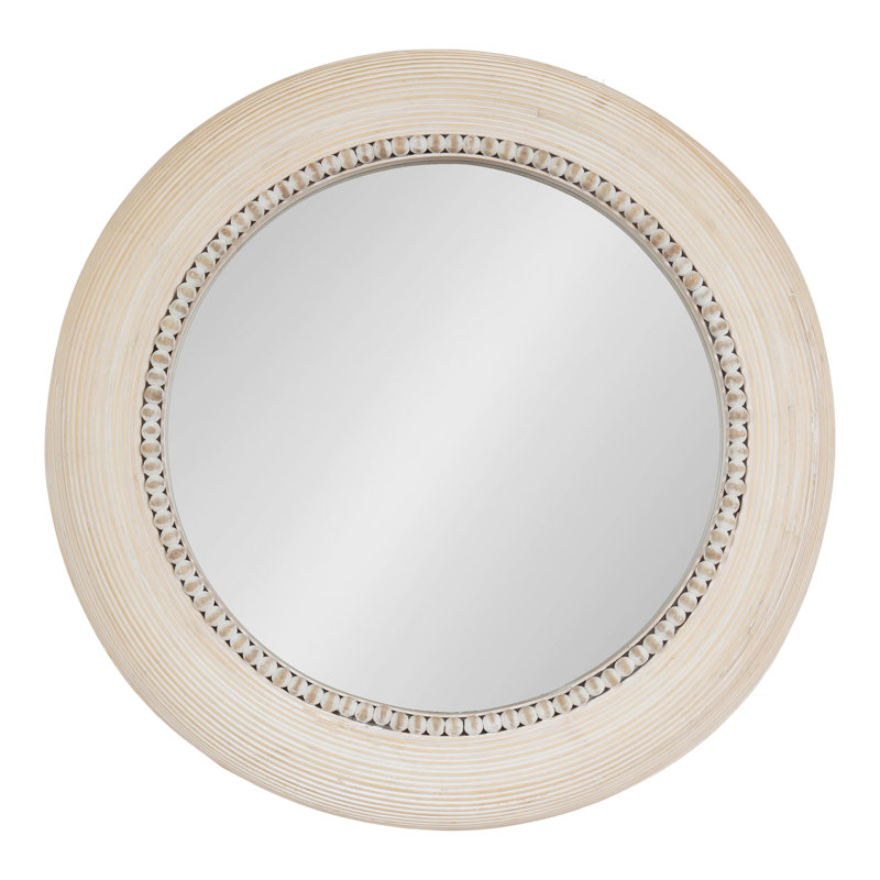 Circle Mirror with Beaded Detail