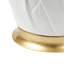 Tobacco Leaf Lamp With Shade 17-Inch White Linen, With Gold