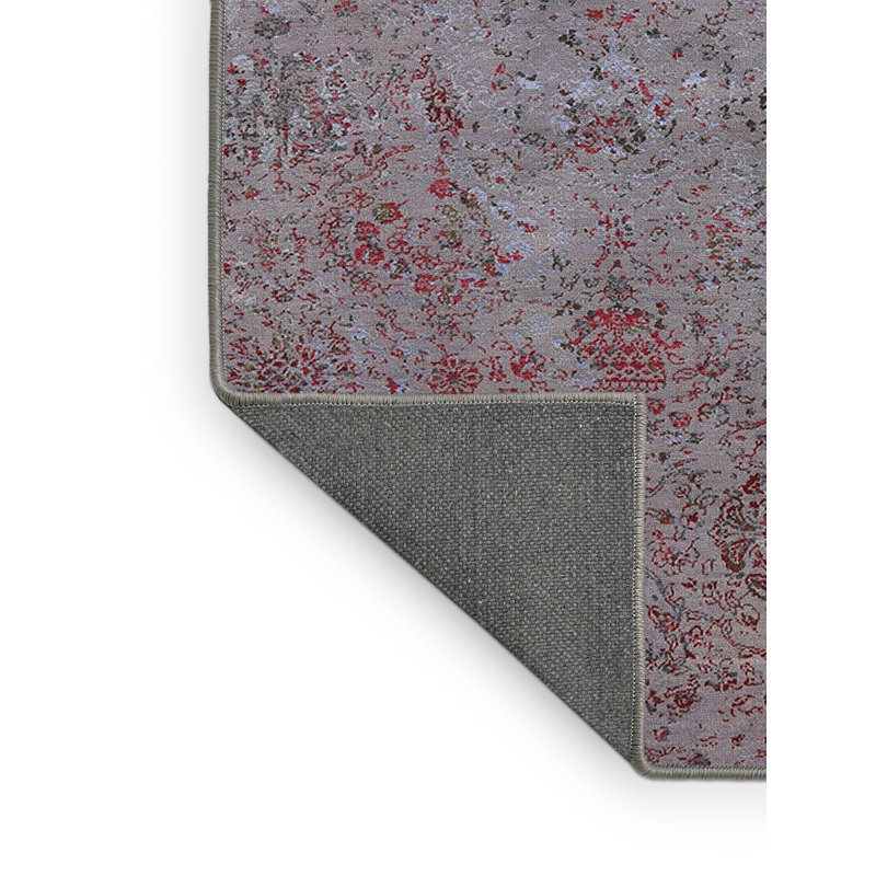 Tapis abstrait gris / rouge HuneyCutt, Rectangle 5 pi x 7 pi