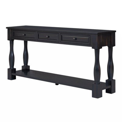 Aazim 63" Long Console Table with Drawers and Shelf