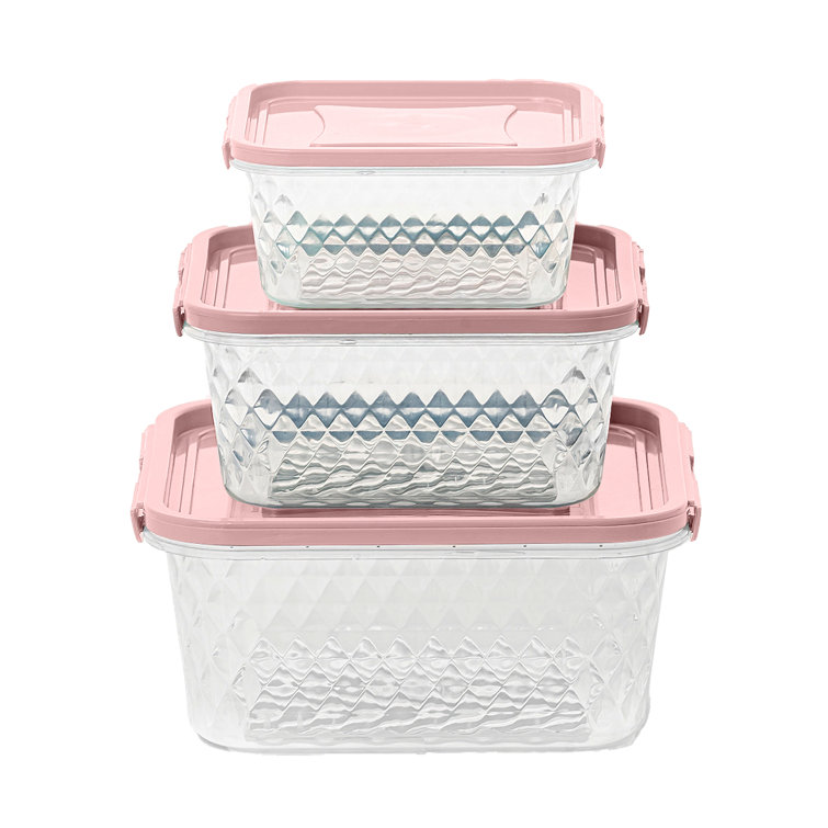 Food Storage Boxes set of 3 in pink
