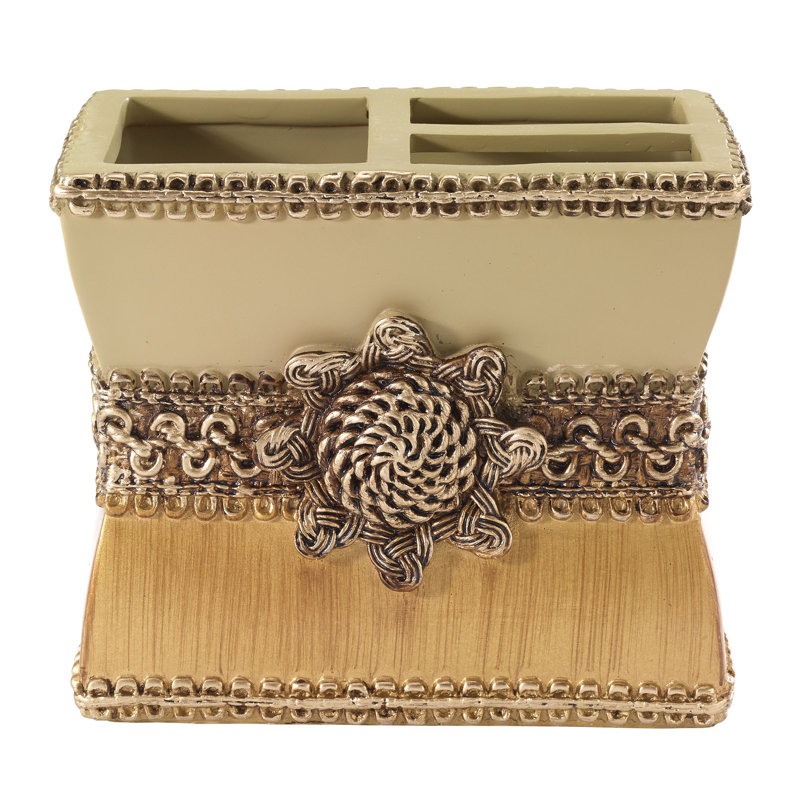 Braided Medallion Gte Toothbrush Holder, Gold