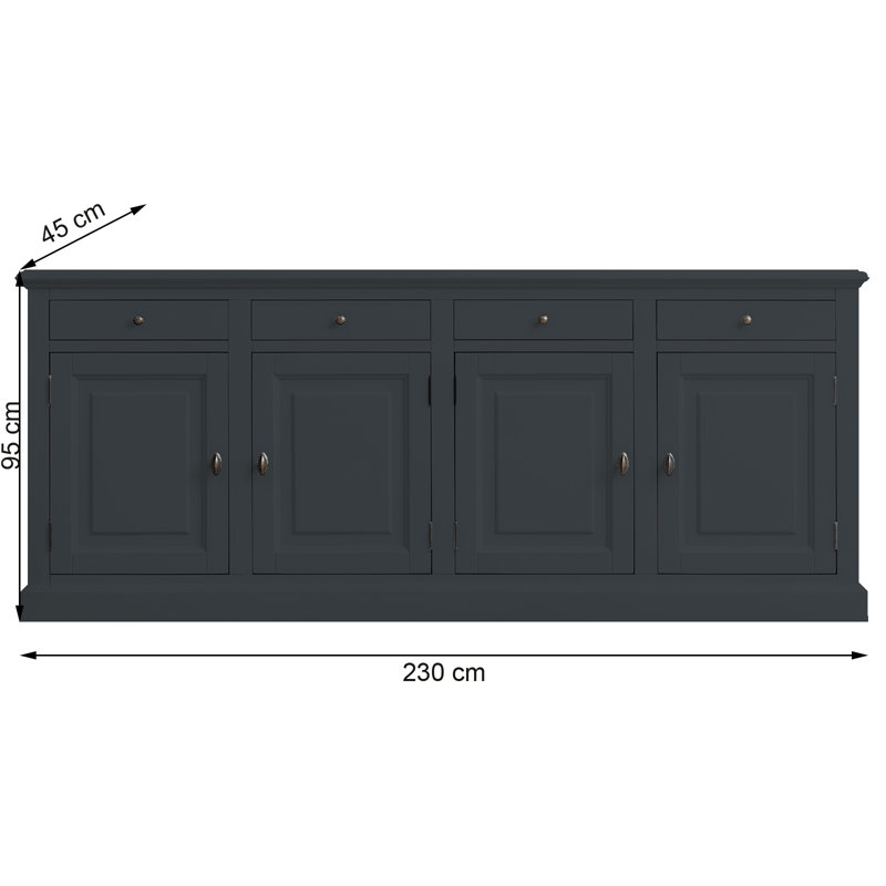 Chapne 230cm Sideboard, Anthracite Gray