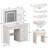 39.4'' Wide Makeup Vanity Set with Stool and LED Mirror-1724558307