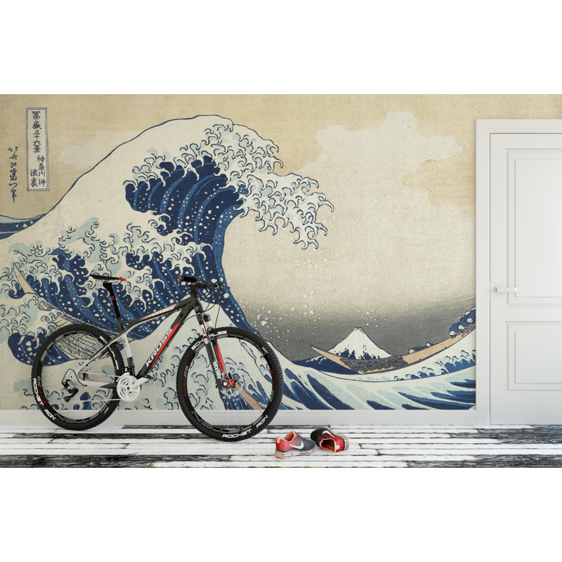 Murale la grande vague par Katsushika Hokusai, L 108 po x l 144 po
