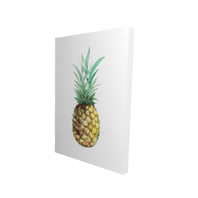 Aquarelle ananas - Toile exotique brune pour la décoration intérieure